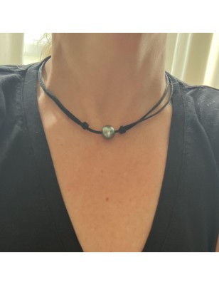 big blue cultured pearl from tahiti men's choker price