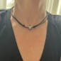 Men's Choker - Blue Grey Tahitian Pearl - 12.57mm