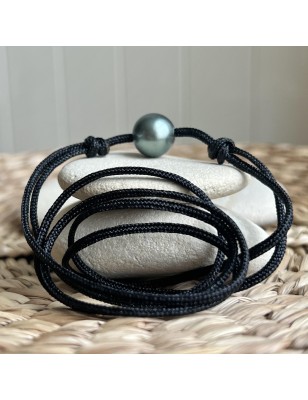 grosse perle noire en ras de cou homme avec une perle de Tahiti prix