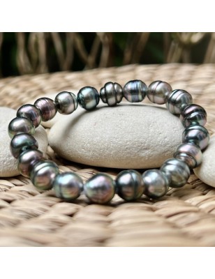 Moerava - 20 Ringed Tahitian Pearl Bracelet