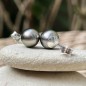 9.22mm Tahitian Peacock Pearl Ear Studs - Rhodium Silver 9.22mm Tahitian Peacock Pearl Ear Studs - Rhodium Silver