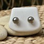 Clous d'Oreilles Argent Rhodié - Perles de Tahiti de 9.22mm Clous d'Oreilles Argent Rhodié - Perles de Tahiti de 9.22mm