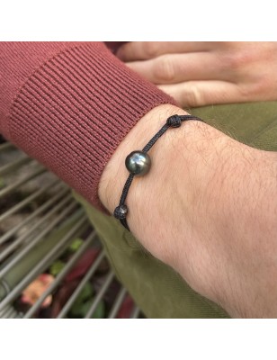 prix perle noire en bracelet homme perle de culture de Tahiti bijoux tahitiens