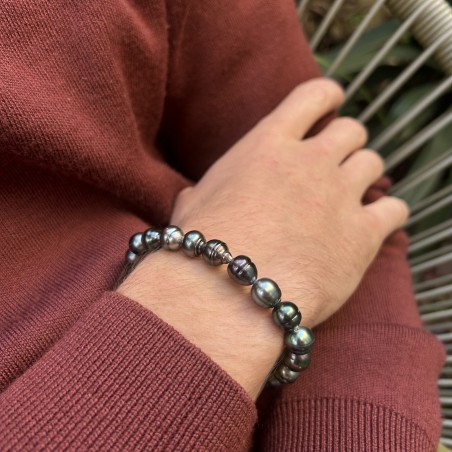 Moerava - Armband mit 21 kreisförmig angeordneten tahitischen Perlen (Auswahl)