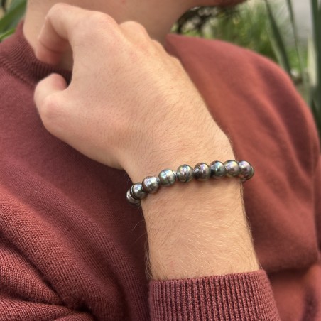 Moerava - Bracelet 20 Perles de Tahiti Cerclées Sélection