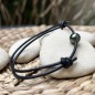 Orino - Bracelet Cuir Perle de Tahiti Peacock de 8.88mm