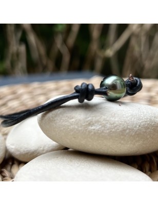 perle de Tahiti verte en bracelet homme perle prix - bracelet lien perle pour homme avec une perle