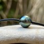 Orino - 10.79mm Tahitian Peacock Pearl Leather Bracelet