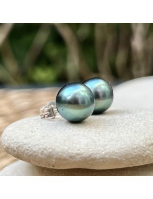 tahitian cultured pearl ear studs in sterling silver price - tahitian earrings with tahitian pearls