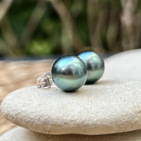 tahitian cultured pearl ear studs in sterling silver price - tahitian earrings with tahitian pearls