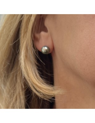 gold ear stud with tahitian cultured pearls price - tahitian earrings