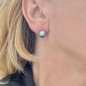 9.96mm - Lagoon Blue Tahitian Pearls - 18k Gold Earrings