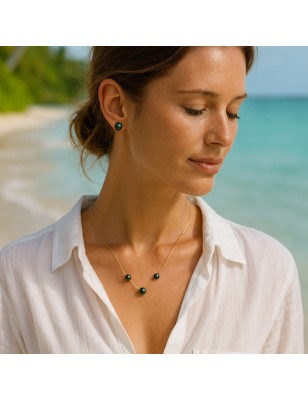 3 tahitian cultured pearl gold women necklace price