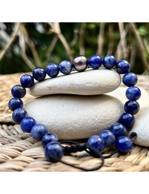 blue stones for man on bracelet with tahitian pearls price - tahitian jewerly for men - tahiti jewerly