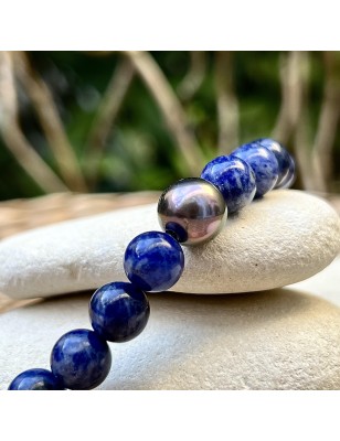 blue stones for man on bracelet with tahitian pearls price - tahitian jewerly for men - tahiti jewerly