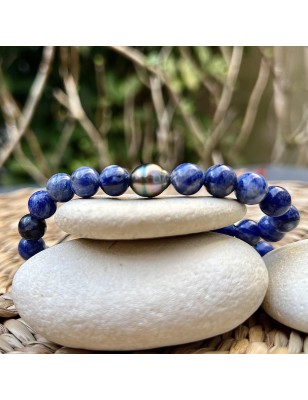 blue stones for man on bracelet with tahitian pearls price