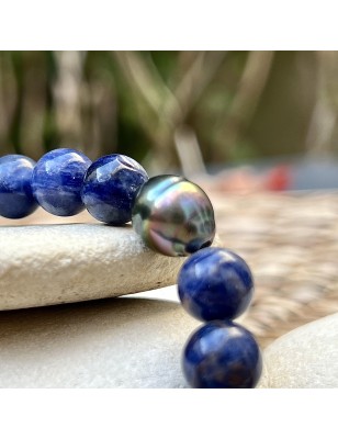 blue stones for man on bracelet with tahitian pearls price