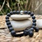 Lava Stones and Genuine Tahitian Pearl Bracelet