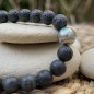 Lava Stones and Genuine Tahitian Pearl Bracelet