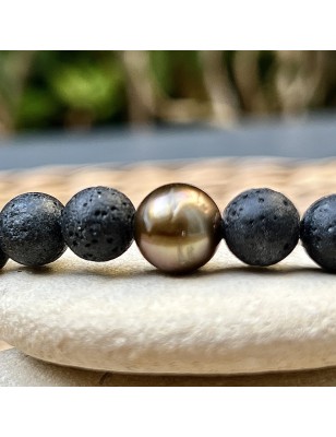 cultured tahitian pearl men bracelet - tahitian men bracelet