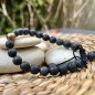 Lava Stones and Tahitian Bronze Pearl Bracelet