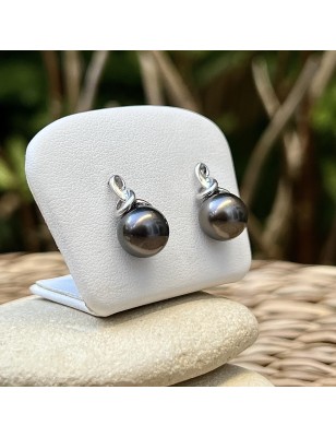 black pearl earrings - earrings with tahitian black pearls price