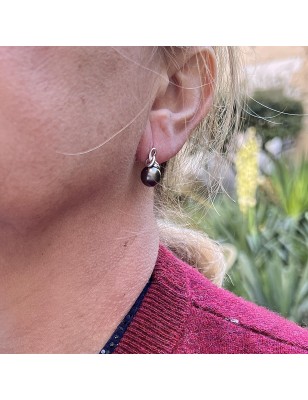 Vague Éternelle - Boucles d'Oreilles Perles Noires