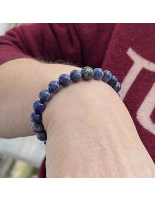 9.82mm Green Engraved Tahitian Pearl Men's Bracelet