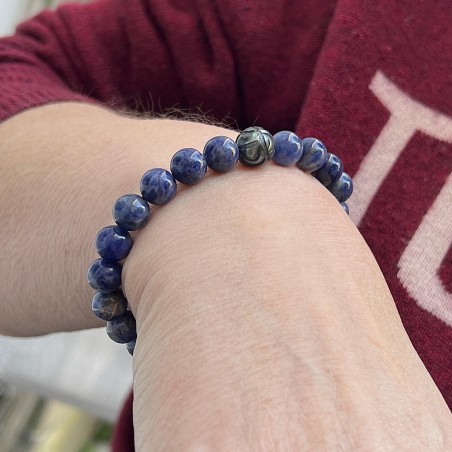 9.82mm Green Engraved Tahitian Pearl Men's Bracelet