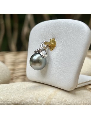 Grey-green Tahitian Drop Pearl Women's Pendant