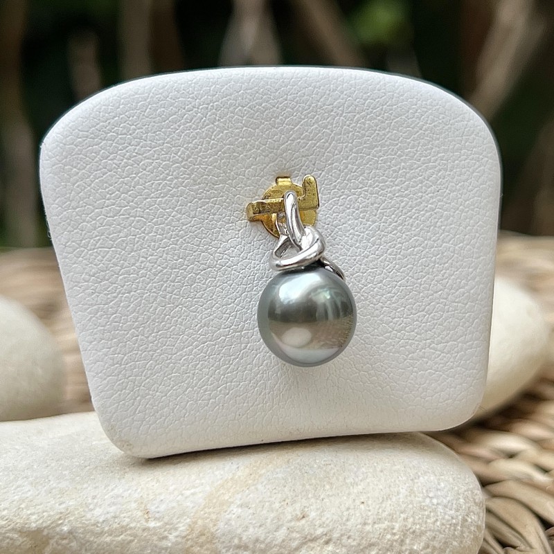 Hava-Peho - Green-grey Tahitian Pearl - 8.88mm