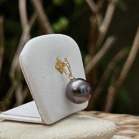 aubergine Tahitian cultured pearl gold pendant price - perla Tahiti - what is the best gift for valentine's day ?