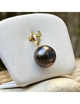 aubergine Tahitian cultured pearl gold pendant price - perla Tahiti - what is the best gift for valentine's day ?