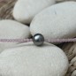 Light Grey Tahitian Pearl and Pink Quartz Necklace