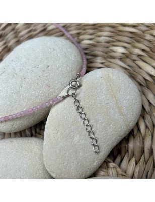 Light Grey Tahitian Pearl and Pink Quartz- Necklace