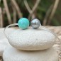 Vai Atea - Tahitian Grey Pearl and Amazonite Bracelet