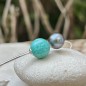 Vai Atea - Bracelet Perle de Tahiti Grise et Amazonite