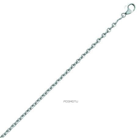 Chaîne Forçat Or Blanc 18 Carats - 1.1mm de Diamètre