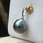 9.54mm Blue Violet Tahitian Pearl 18k White Gold Pendant