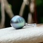 9.54mm Blue Violet Tahitian Pearl 18k White Gold Pendant