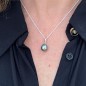 Pendentif Or Blanc 18 Carats Perle de Tahiti Lagon 10.08mm