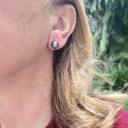 Te-Aho - Boucles Or 9 Quilates - Azul Rosa - 8,78 mm