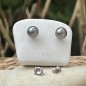 Boucles d'Oreilles Argent Rhodié Perles de Tahiti Grises