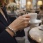 Mattina di Parigi - Bracciale in Pelle di Galuchat Perla di Tahiti Grigia
