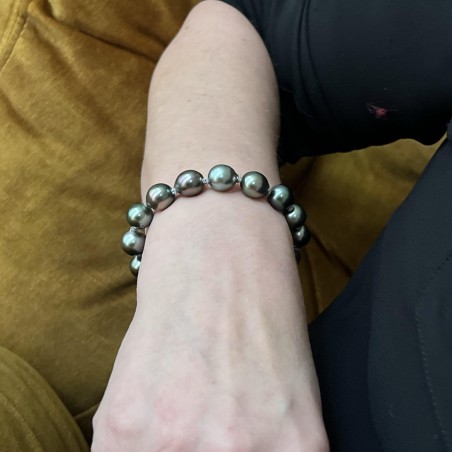 Anuanua Nui - Bracelet Gold 750 15 Tahitian Pearls