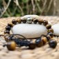 Tahiti Pearl and Golden Tiger Eye Bracelet - 10.00mm Tahiti Pearl and Golden Tiger Eye Bracelet - 10.00mm