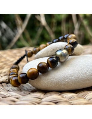 Pulsera masculina con perla cultivada