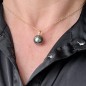 Nui - Pendentif Or 18 Carats Perle Noire de Tahiti - 12.54mm