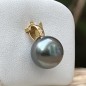 Nui - Pendentif Or 18 Carats Perle Noire de Tahiti - 12.54mm