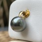 Nui - Black Pearl 18K Gold Pendant - 12.54mm